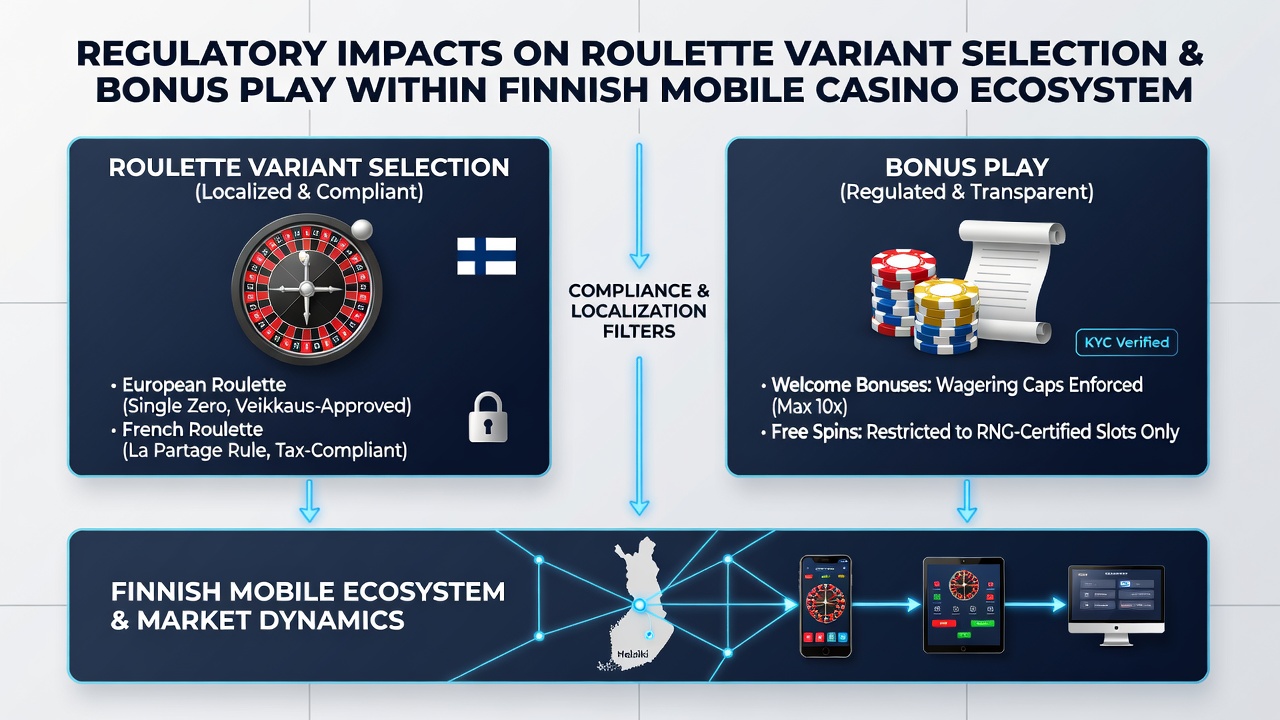 Mobile casino interface displaying approved roulette variants under Finnish regulations